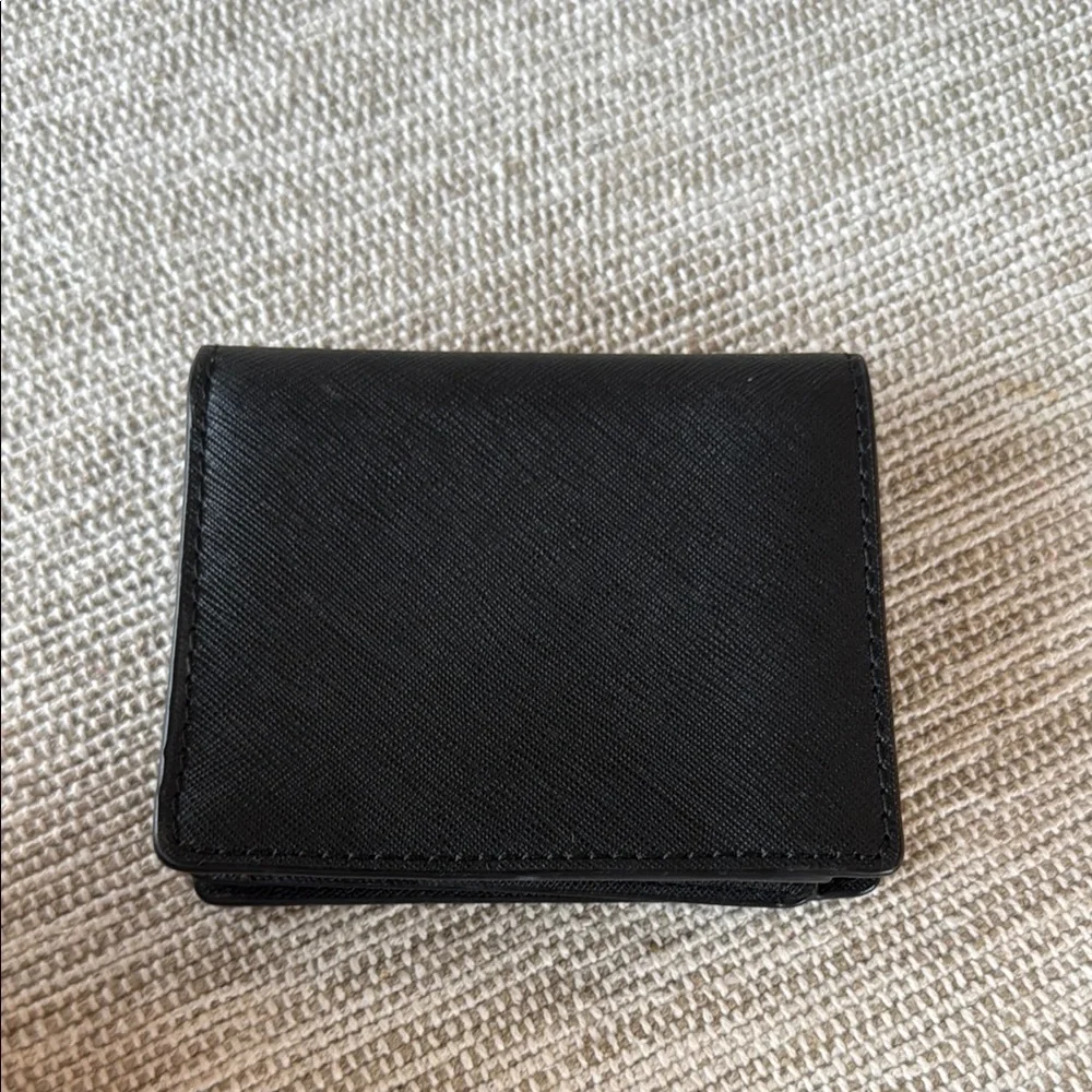Michael Kors Black Key Card Holder with Gold Accents